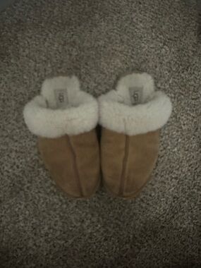 UGG Chestnut Suede Slip-On Shearling Mule